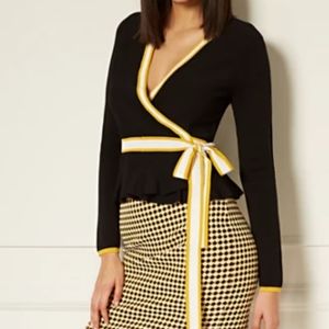 Eva Mendes wrap cardigan peplum